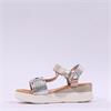 Oh My Sandals Wedge T Bar Link - Champagne Combi